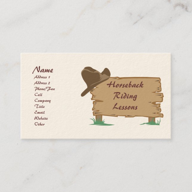 Personalised Customisable Western Style Biz Cards (Front)