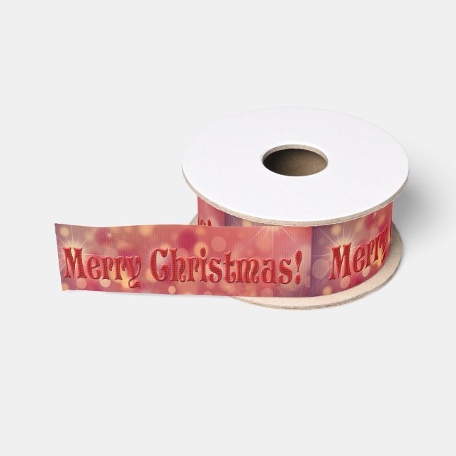 Personalised Customised Merry Christmas Grosgrain  Ribbon (Spool)