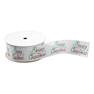 Personalised Customised Merry Christmas Grosgrain  Ribbon