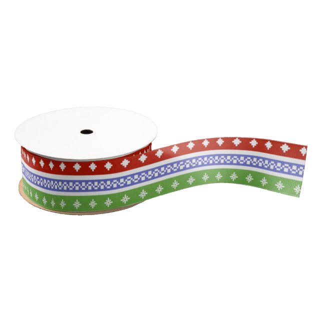 Personalised Customised Merry Christmas Grosgrain Ribbon (Spool)