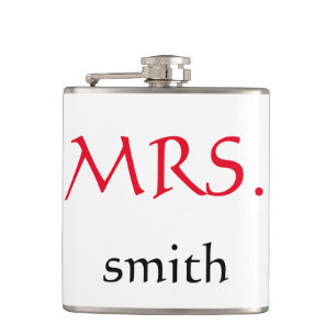 Personalised customised Mrs. Wedding Bride Hip Flask