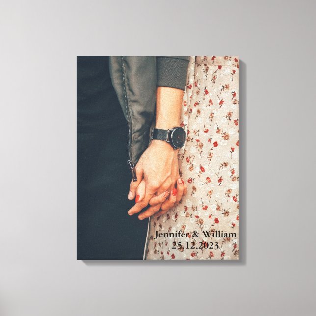 Personalised Customised Wedding Photo Canvas Print (Front)