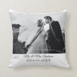 Personalised Customised Wedding Photo Cushion<br><div class="desc">Add your wedding photo or anniversary picture to this throw pillow. Add your names and the date your were married.</div>