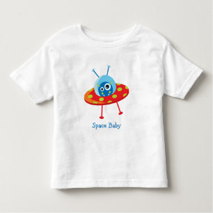 Personalised Cute Alien Spaceship Toddler T-Shirt