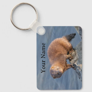 Personalised Cute American Mink Key Ring