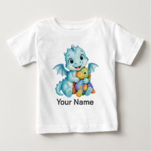 Personalised Cute Aqua Baby Dragon Dinosaur Toy  T-Shirt
