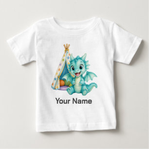 Personalised Cute Aqua Baby Dragon Play Tent T-Shirt
