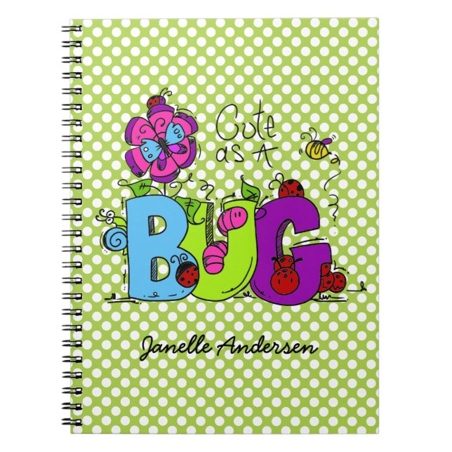 Personalised Cute as a Bug Journal (Front)