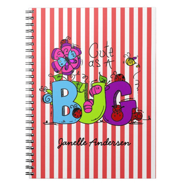 Personalised Cute as a Bug Journal (Front)