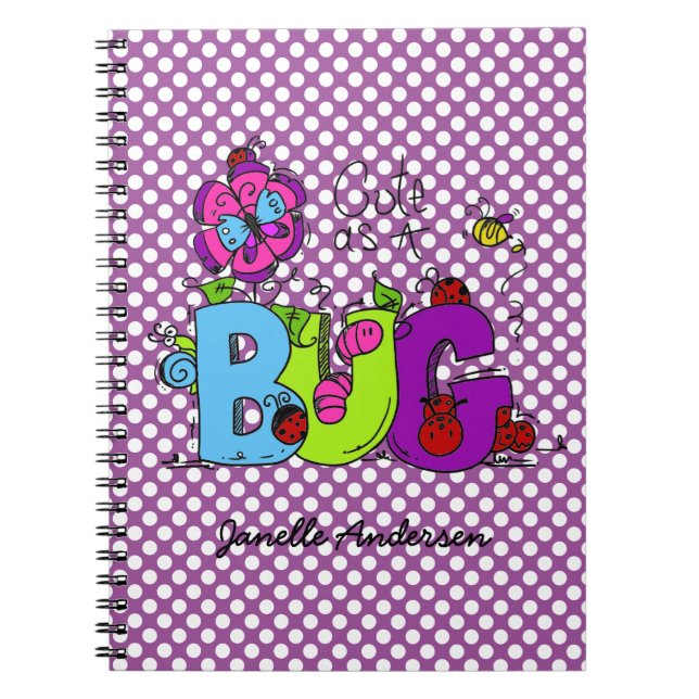 Personalised Cute as a Bug Journal (Front)