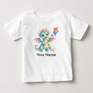 Personalised Cute Baby Dragon Kite Baby Toddler T-Shirt