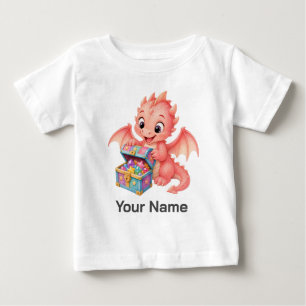 Personalised Cute Baby Dragon Treasure Box Toddler T-Shirt
