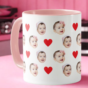 Personalised Cute Baby Face 2 Photos Mug