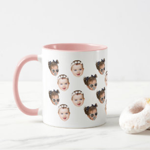 Personalised Cute Baby Face 2 Photos Mug