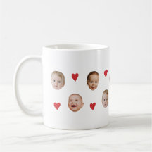 Personalised Cute Baby Face 3 Photos Mug