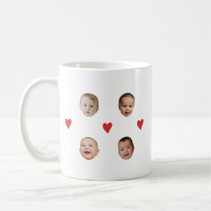 Personalised Cute Baby Face 4 Photos Mug