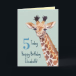 Personalised Cute Baby Giraffe Birthday  Card<br><div class="desc">Cute baby giraffe illustration birthday card. Customisable!</div>