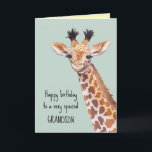 Personalised Cute Baby Giraffe Birthday  Card<br><div class="desc">Cute baby giraffe illustration birthday card. Customisable!</div>