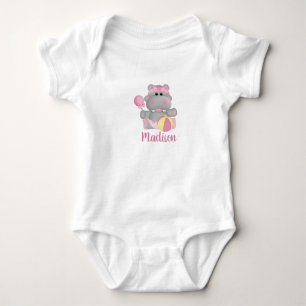 Personalised Cute Baby Hippo Bodysuit