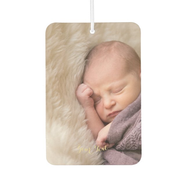 Personalised Cute Baby Kids Photo Car Decor Heart Air Freshener (Front)