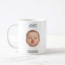 Personalised Cute Baby Kiss Face Grandma Photo