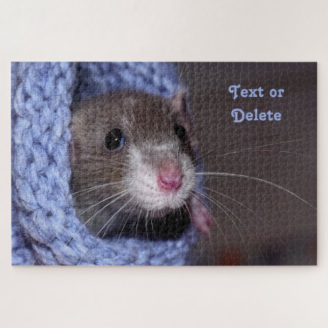 Personalised Cute Baby Pet Rat Jigsaw Puzzle (Horizontal)