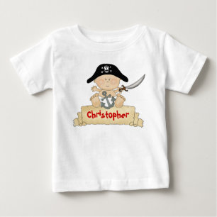 Personalised Cute Baby Pirate Boys T-Shirt