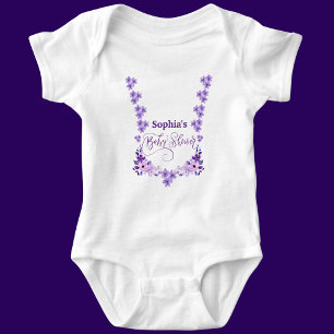 Personalised Cute Baby Shower Floral Pattern Bodysuit