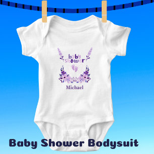 Personalised Cute Baby Shower Floral Pattern Bodysuit