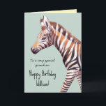 Personalised Cute Baby Zebra Birthday Card<br><div class="desc">Cute baby zebra illustration birthday card. Customisable!</div>