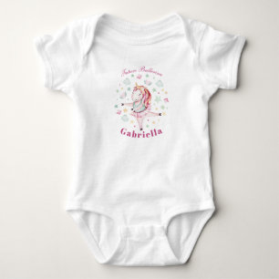 Personalised Cute Ballerina Unicorn Baby Girl Bodysuit