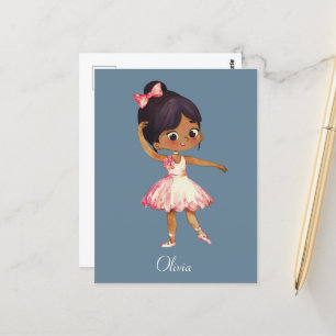Personalised Cute Ballet Dancer Postcard