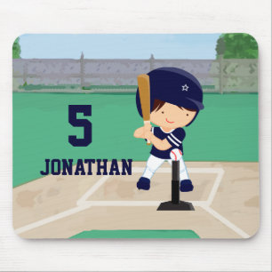 Personalised Cute Baseball cartoon player Mouse Pad