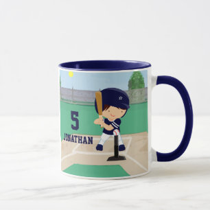 Personalised Cute Baseball cartoon player Mug