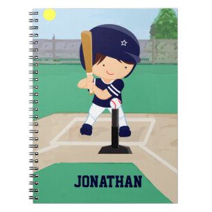 Personalised Cute Baseball cartoon player Notebook