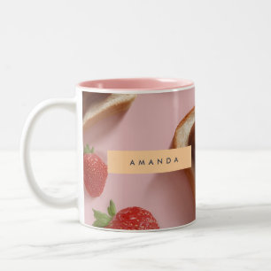 Personalised Cute Bear Toast Pattern Two-Tone Coffee Mug