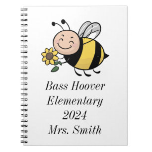 Personalised Cute Bee School Notebook - Teachers