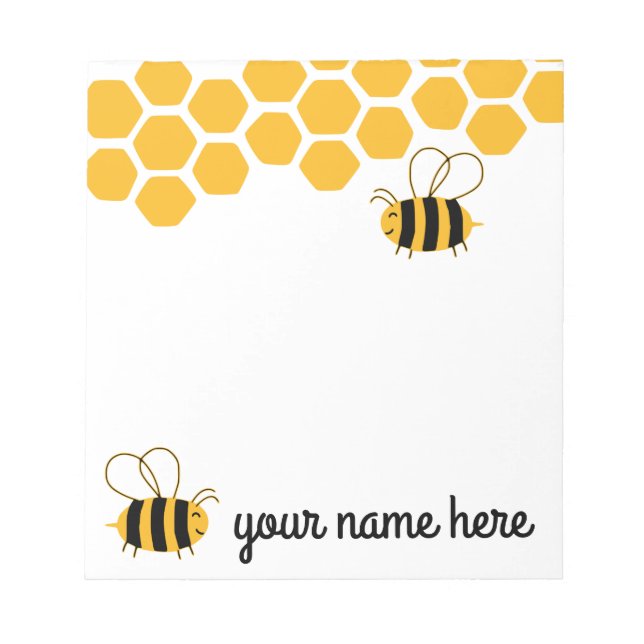 Personalised Cute Bees Notepad (Front)
