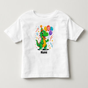 Personalised Cute Birthday Dino Kids  Toddler T-Shirt