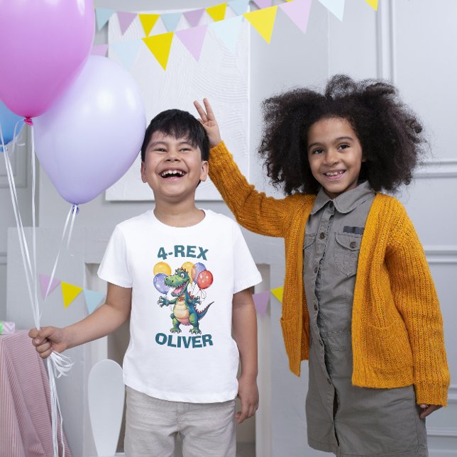 Personalised Cute Birthday Dinosaur T-shirt Tri-Blend Shirt (Creator Uploaded)