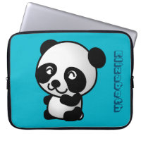 Personalised Cute black and white happy panda bear