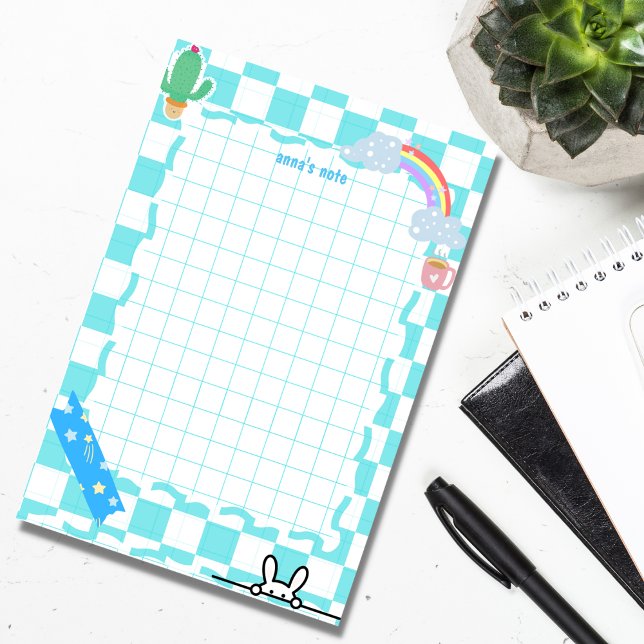 personalised cute blue post-it notes  (Creator Uploaded)