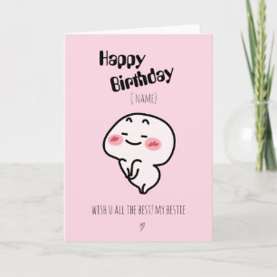 Personalised Cute blushing Birthday Card