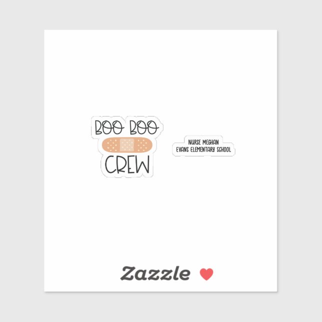 Personalised Cute "Boo Boo Crew" School Nurse Gift (Sheet)
