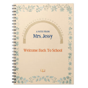 Personalised Cute Botanical Teacher Notebook