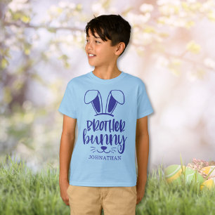 Personalised Cute Boy Brother Bunny Easter T-Shirt