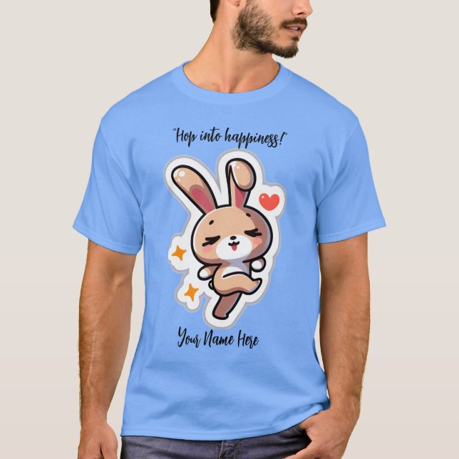 Personalised Cute Bunny T-Shirt (Front)