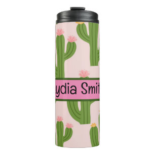 Personalised cute cactus drink tumbler