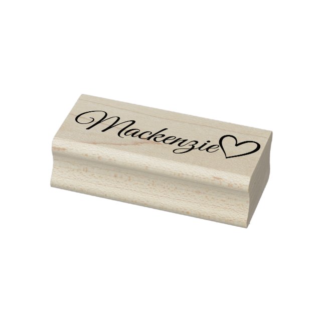 Personalised Cute Calligraphy Heart Long Name  Rubber Stamp (Stamp)