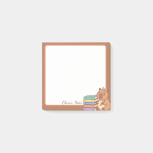 Personalised Cute Capybara Reading Sticky Notes